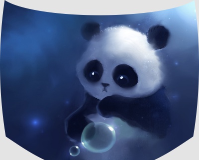 Винилография на капот -   Панда рисованная