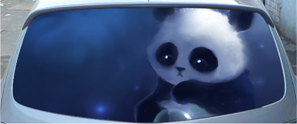 Винилография на заднее стекло - Панда